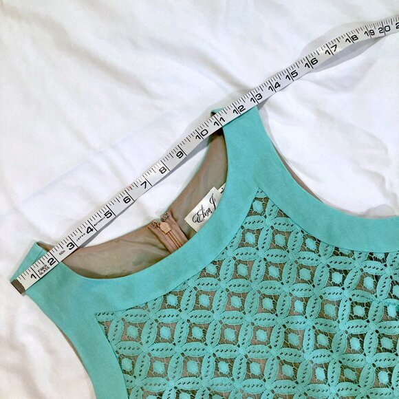 Eliza J Sleeveless Lace Shift Dress Mint Size 8 - Picture 3 of 6